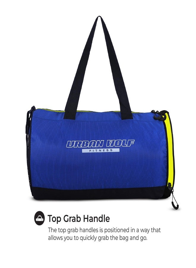 Urban Wolf 26L Gym Duffle Bag | Unisex Blue & Green Zipper | Separate Shoe Compartment | Quick Access Pocket | Durable Polyester | Multi-Functional Sports & Travel Bag | Dimensions 49x23x23 cm - Image 5